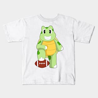 Turtle Football Sports Kids T-Shirt